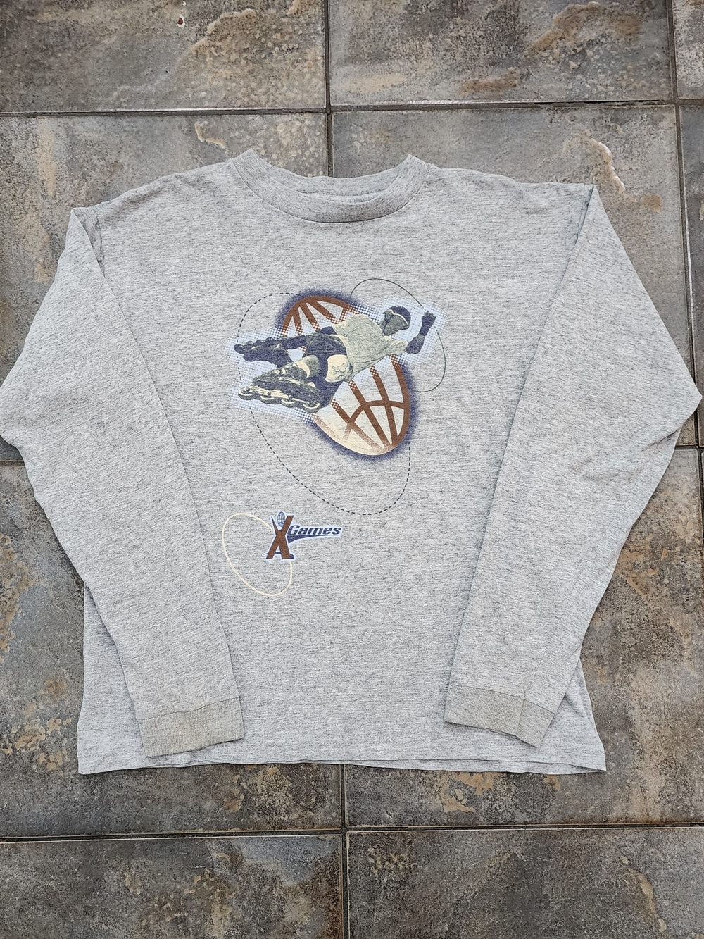 Vintage Y2K X Games Boy's Large Rollerblading Skater Long Sleeve T Shirt